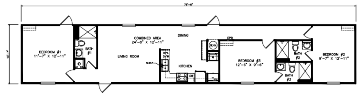 The Trio workforce housing unit floor plan