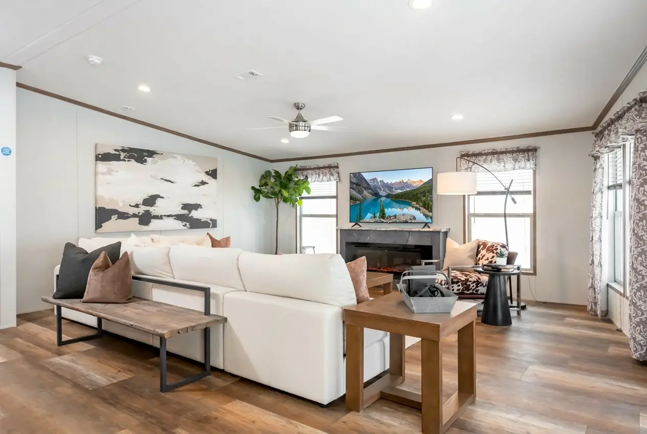 Aurora 3 bedroom doublewide manufactured home living room