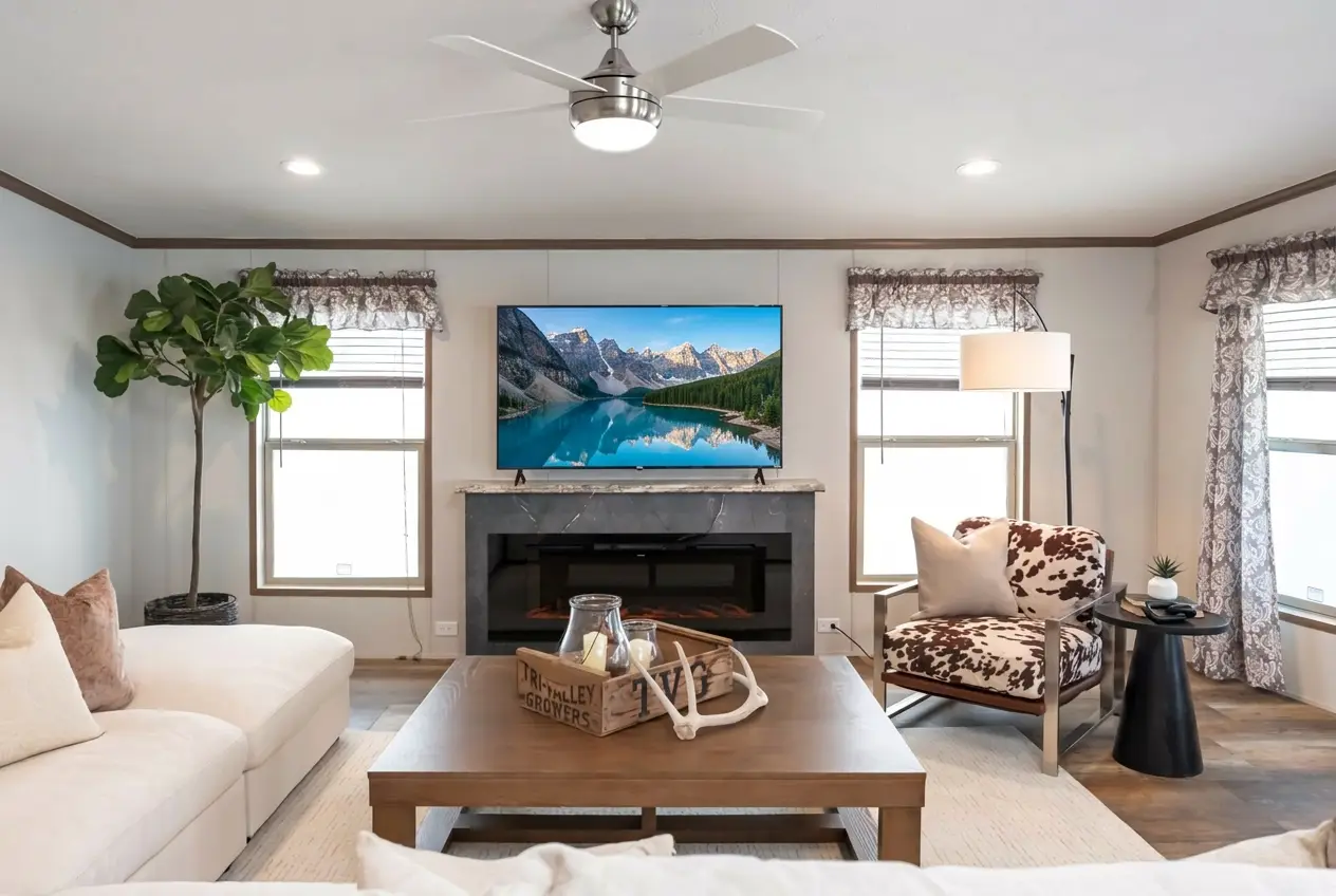 Aurora 3 bedroom doublewide manufactured home living room