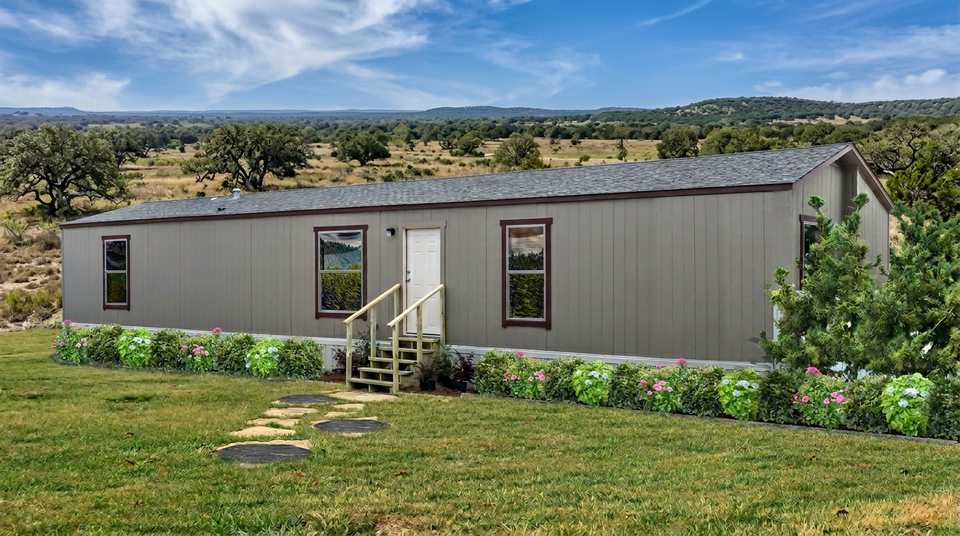 Luna 3 bedroom singlewide manufactured home exterior — for sale in Central Texas
